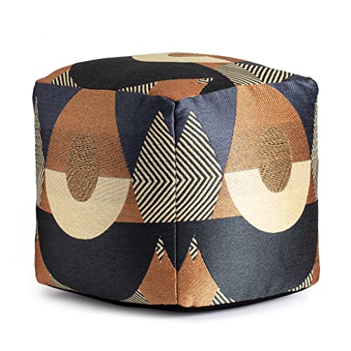 Anji Mountain Square Pouf, Martinique Orange, 18" x 18" x 18", Multicolor - color: Martinique Orange