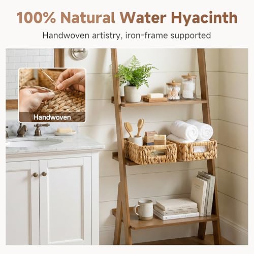 StorageWorks Water Hyacinth Baskets, Small Wicker Baskets for Organizing in Living Room and Shelf, 2-Pack - color: Natural (Water Hyacinth), size: 2x 11½"L x 7¾"W x 3½"H