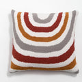 Bohemian Decorative Throw Pillow Cover, 17.7x17.7 inches, Rainbow Striped Tufted with Tassels, Acrylic (E-1) - color: E-1