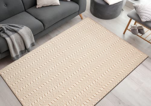 Jute Cotton Rug 60x84 inches (5x7 Feet) Farmhouse Style,Indoor Entryway Rug, for Room Doorway of Your Home, Hand Woven by Skilled Artisans Natural Jute Cotton Rug - color: Natural/White, size: 5' x 7' (Rectangular)