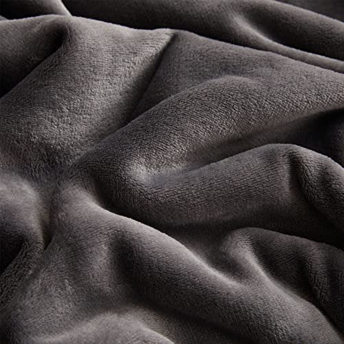 KMUSET Fleece Blanket Twin Size Dark Grey Lightweight Throw Blanket Super Soft Cozy Microfiber Blanket Factory Shop - color: Dark Grey, size: Twin(60"x80")