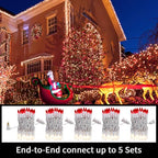 LAMPHOME 100 Count Red Clear Valentine Lights, Connectable 20ft Valentine Room Lights, Plug in Pink Christmas String Light Indoor Outdoor for Christmas Bedroom Valentines Party - color: Red and Clear-White Wire