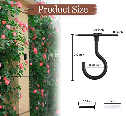 2.5in Ceiling Hooks Bulk for Hanging Plants 20Pack Black - color: Black, size: 2.5In 20Pack