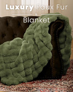 Ultra Soft Cozy Faux Fur Throw Blanket, Fuzzy Plush Thick Bubble Blanket, Oversize Luxury Fluffy Blanket for Couch, Sofa, Bedroom, and Living Room,50x60 Inches,Green - color: Green, size: Throw