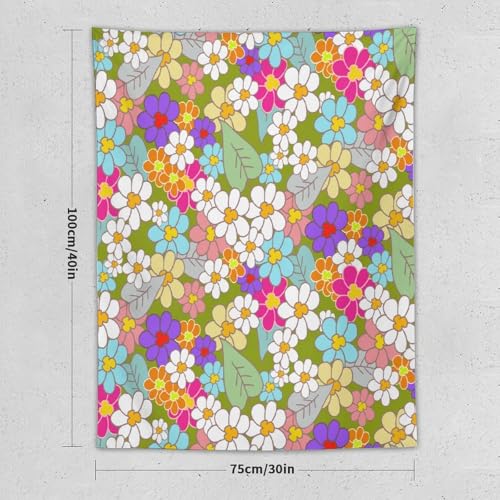 70s Vintage Flower Tapestry，Retro Floral Hippie Aesthetic Art Tapestries Home Decor for Living Room Bedroom Nursery 30"x40" - color: 70s Flower-1, size: 40"L x 30"W