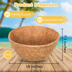 Riare 4 Pack 18 Inch Round Coco Liners Replacement, 100% Natural Coconut Coir Liners for Hanging Baskets, Garden Flower Vegetables Planter Pot, Window Box, Fence, Decks - size: 18inch