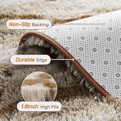 8x10 Ft Fuzzy Rugs for Living Room,Khaki Neutral Bedroom Area Rug Non-Slip,Carpet for Nursery Kids PlayRoom Indoor Modern Plush Carpets - color: B-khaki 24sm02, size: 8' X 10' (Rectangular)