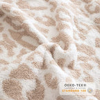 MH MYLUNE HOME Ultra Soft Leopard Throw Blanket (50x60 inches) Microfiber Blankets Plush Warm Reversible Cheetah Blanket Leopard Pattern Throw for Couch Bed Sofa - Khaki, 50"x60" - color: Leopard Khaki, size: 50"x60" - 550 GSM
