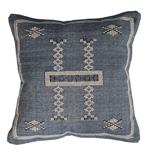 Indian Cotton Cushion Cover Sabra Kilim Pillow Cover Designer Decorative Sofa 18x18 Inche Handwoven Cushion Case for Farmhouse Home Decor Spring Decorative Pillow (Pattern 17) - color: Pattern 17