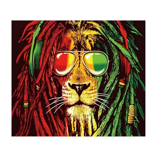 Colorful Lion Head Tapestry Wall Hanging for Bedroom Living Room Bohemian Decor - color: Fierce Beasts, size: 59.1"L x 51.2"W