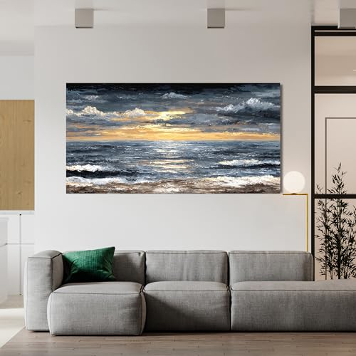 Canvas Wall Art Decor Wall Art Pictures for Living Room Abstract Coastal Wall Art Prints Modern Landscape Wall Art Decorations Abstract Canvas Art Wall Decor Bedroom Office Decor 20" X 40" - color: JYR-01R, size: 40"L x 20"W
