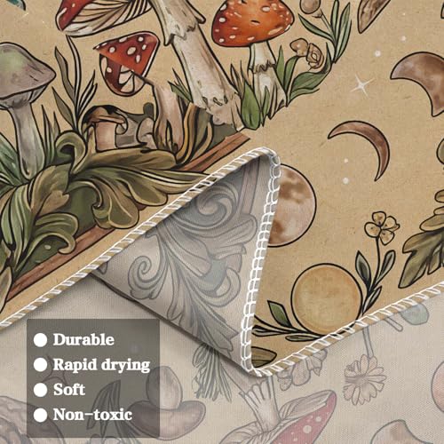 Gruaoihy Boho Vintage Moon Phase Tapestry, Botanical Aesthetic Butterfly Plant Mushroom Wall Hanging for Bedroom Dorm Decor, Beige 36x48 inches - color: Butterfly and Moon, size: 48"L x 36"W