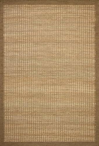 Loloi Amber Lewis Lilah Collection LIH-01 Natural/Bark 2'-6" x 7'-6" Runner Rug Jute, Wool, Cotton, Neutral, Living, Bedroom, Dining, Rug - color: Natural / Bark, size: 2'6" x 7'6" (Rectangular)