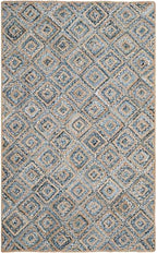 SAFAVIEH Cape Cod Collection Area Rug - 6' x 9', Natural & Blue, Handmade Flat Weave Diamond Braided Jute & Denim, Ideal for High Traffic Areas in Living Room, Bedroom (CAP354A) - color: Natural/Blue, size: 6' x 9' (Rectangular)