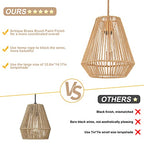 Woven Pendant Lights Hanging Lamp with 12" Hand Rattan Basket Shade Antique Brass Brush Paint Finish for Kitchen Island Farmhouse Dining Room Bar Bedroom Foyer Hallway - color: A- Brass
