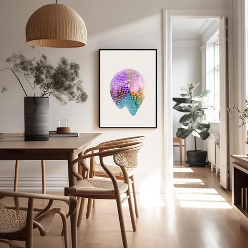 Poster Master Melting Ball Print - Retro Rainbow Disco Poster - Trendy & Preppy Art - Modern Wall Design - Chic Boho Art - Great Dorm or Nightclub Wall Decor - 11x14 UNFRAMED Wall Art - color: Style-04, size: 11"L x 14"W
