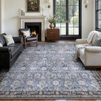 5x7 Area Rugs, Soft Non Slip Low Pile Washable Rug, Boho Modern Rug for Living Room, Bedroom, Dining Room, Blue - color: Blue, size: 5' x 7' (Rectangular)