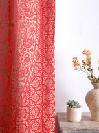 Popular Handicrafts Indian Hippie Bohemian Beautiful Elephant Color Mandala Curtain Panels Red Gold - color: Red Gold, size: 38"W x 83"L (Pack of 2)