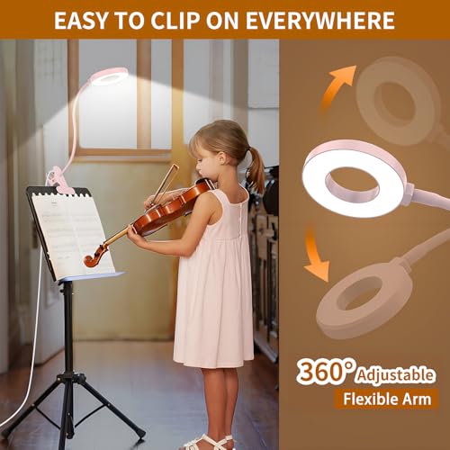 iZELL Desk Lamp, [3 Color Modes & 10 Brightness] LED Reading Light with Clamp, Silicone Flexible Arm Book Light for Kids Reading Book in Bed at Night Clip on Table, Headboard, Dorm - 15.8‘’ Pink - size: 15.8'' Pink