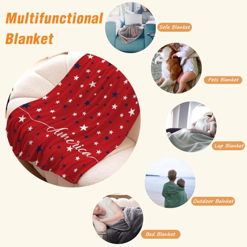 YeeJu American Flag Throw Blanket Patriotic 4th of July Memorial Day Fourth of July Throw Blanket for Couch Sofa Bed Soft Fleece Blankets Stars and Stripes Red White Blue Veteran Blanket 50x60 - color: Flag-04, size: 50"x60"