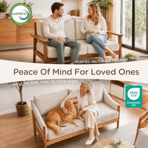Codi Thick Replacement Couch Cushions 2 Sets, Upholstery Foam with Washable Covers for Sofa Cushion Chair Meditation - 24 × 24 × 5 Inch, High Density Foam, Ivory - color: Ivory, size: 24 Inch (Pack of 2)