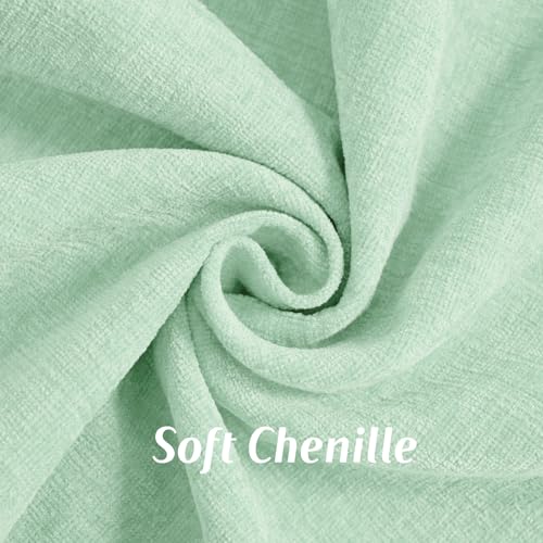 FUTEI Pack of 2 Solid Scalloped Bordered Throw Pillow Covers 26x26 Inch Soft Chenille Decorative Euro Pillow Shams Farmhouse Accent for Couch Bed Living Room, Aqua - color: Aqua, size: 26" x 26" (Pack of 2)