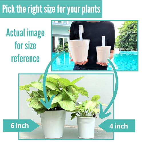 LaLaGreen Rail Planter (6 Inch, 12 Pack) Black Large Metal Hanging Flower Railing Fence Balcony Gardening for Apartment Patio Planters Outdoor Deck Decoration Modern Garden Iron Porch Decor Pots - size: 6 Inch (White x 12 Pcs)