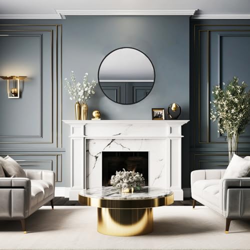 Sunniry Small Round Mirror, 16 inch Black Circle Mirror, Matte Metal Frame | High Definition Mirror, No Distortion, Easy Installation, Circular Mirrors for Bathroom, Bedroom, Vanity, Wall Decor. - color: Black, size: 16"L x 16"W