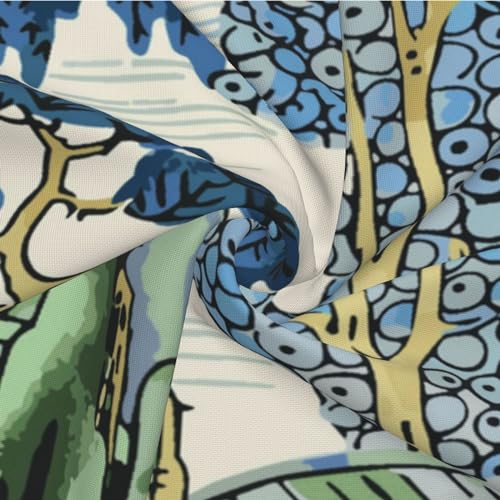 Chinoiserie Lumbar Pillow Covers 12 x 20 Set of 2 Asian Scenic Polyester Throw Pillow Cover Vintage Blue and Green Farmhouse Decorative Pillowcases for Living Room Couch Bed Sofa Outdoor - color: Chinoiserie, size: 20" x 12" (Pack of 2)