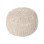 Christopher Knight Home Ansel Knitted Cotton Pouf, Beige - color: Beige