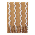 BOURINA Fluffy Chenille Knitted Fringe Throw Blanket Lightweight Soft Cozy for Bed Sofa Chair Throw Blankets, 60" x 80",Mustard - color: A-mustard, size: 60"×80"