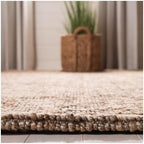 SAFAVIEH Natural Fiber Collection Area Rug - 5' Square, Grey, Handmade Farmhouse Country Boho Rustic Jute, Ideal for High Traffic Areas in Living Room, Bedroom (NF808F)