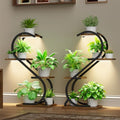 LATIBELL Plant Stand Indoor with Grow Light, 4 Tiered Metal Plant Shelf indoor, 29'' Plant Stands for Indoor Plants Multiple, Flower Stands for Indoor Plants Living Room, Patio, Balcony (2 Pack)