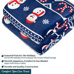 PAVILIA Christmas Snowman Throw Blanket | Blue Holiday Christmas Fleece Blanket | Soft, Plush, Warm Winter Cabin Throw, 50x60 (Blue Christmas) - color: Blue Christmas, size: 50 x 60 Inches - Throw