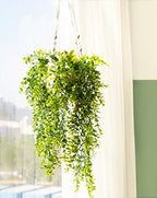 Mkono Fake Hanging Plant with Pot, Artificial Plants for Home Spring Decor Indoor Macrame Plant Hanger with Fake Vines Faux Hanging Planter Greenery for Bedroom Bathroom Office Decoration