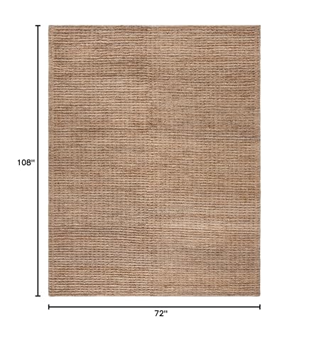 SAFAVIEH Area Rug 6x9 - Natural Fiber Collection - Natural Brown, Handmade Jute, Farmhouse Style, Chunky Textured Thick Pile (NF750C) - color: Natural, size: 6' x 9' (Rectangular)