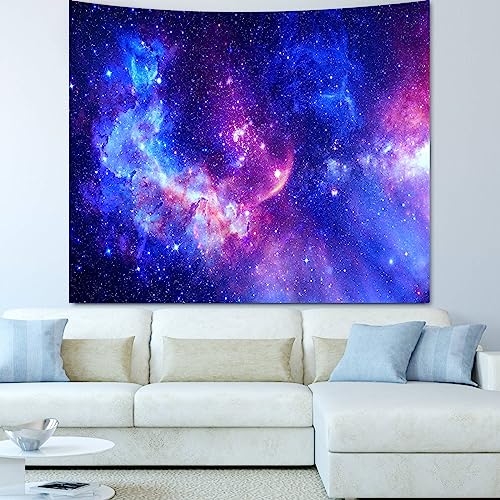 Blacklight Galaxy Tapestry for Bedroom Aesthetic Space Starry Sky Stars Universe Backdrop Black Light Poster Decor Wall Hanging Glow in the Dark Tapestry for Living Room Dorm Home Decoration(51"X60") - color: UV Blacklight Galaxy, size: 60"L x 51"W