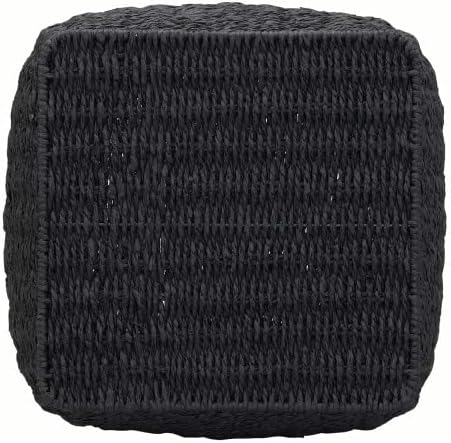 Household Essentials Handled Basket, Two Tone Seagrass and Paper Rope