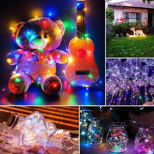 Joomer Fairy String Lights 33FT 100 LEDs Plug in Fairy Lights Indoor Copper Wire String Light DIY for Bedroom, Parties, Wedding, Christmas, Outdoor,Indoor Decoration (Multicolor, Non-Connectable) - color: Multicolor, size: 100led