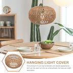 HANABASS Woven Vintage Rattan Lamp Shade 11.8 Inch Hanging Light Cover for Home Ceiling Light Bedroom Pendant Lampshade Boho Style