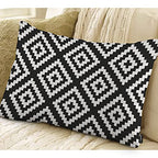 EKOBLA Black and White Accent Throw Pillow Covers Repeating Pattern Geometric Jagged Wave Oblong Rectangle Throw Pillow Cases for Sofa Bed Couch Cotton Linen 12x20 Inches - color: Multi-bs23, size: 20" x 12" (Pack of 1)