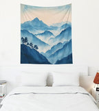 EMMTEEY Mountain Tapestry Cloudy Mountains 50X60 Inch Vertical Tapestry Wall Art Hanging Tapetries for Bedroom Living Room Dorm Décor