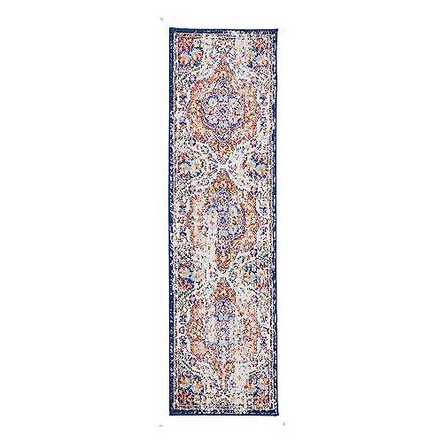 Rugshop Vintage Distressed Bohemian Area Rug – Vibrant Multi-Color Tribal Design, 2' x 10' - color: Multi Color, size: 2' x 10' (Rectangular)