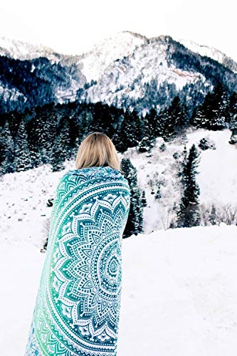 Popular Handicrafts Tapestry Wall Hanging Hippie Ombre Mandala Wall Art Bohemian Hippy Intricate Indian Tapestry 84x90 Inches (215cm x 230cm) Green - color: Green, size: 90.6"L x 84.7"W
