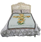 Yellow Rose Cross Blanket by Parker Fulton - Be Still And Know That I Am God - Scriptures Psalm 46:10 - Sympathy Bereavement Gift Tapestry Throw Woven from Cotton - Made in the USA (72x54) - color: Yellow Rose Cross, size: 72" x 54"