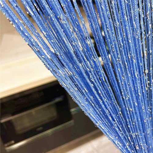 ave split Decorative Door String Curtain Wall Panel Fringe Window Room Blind Divider Tassel Screen Home 100cm200cm (Sky blue18) - color: Sky Blue18