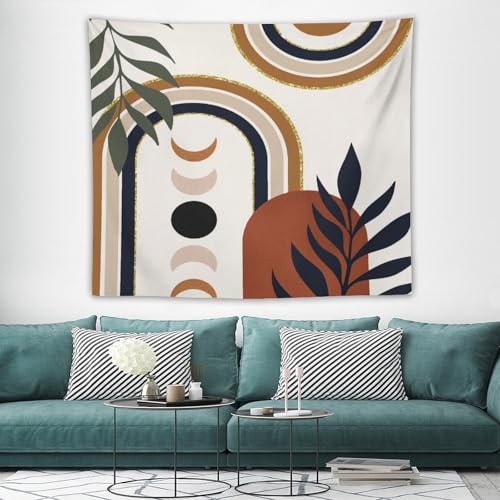Boho Leaf Tapestry,Bohemian Mid Century Palm Tropical Leaf Abstract Modern Minimalism Wall Hanging Neutral Home Decor Art for Living Room Bedroom Dorm 40"x30" - color: Boho Leaf-8, size: W40xL30in