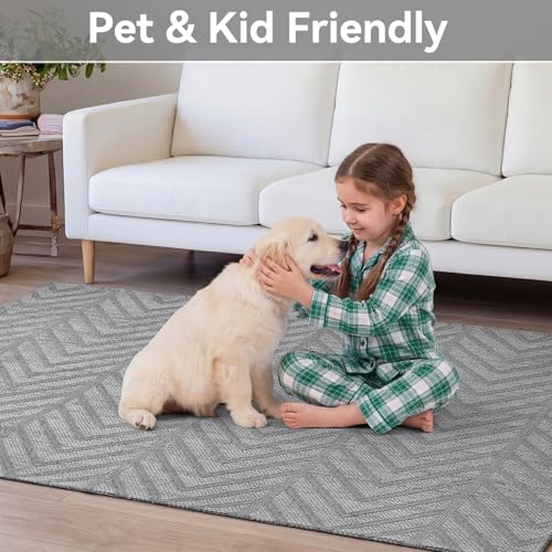 2x5 Runner Rug Non Slip Washable, Hallway Runner for Kitchen Floor, Low Profile Laundry Room Mat, Easy Clean Woven Carpet for Entryway Narrow Hall, Grey - color: Grey-c, size: 2' x 5'
