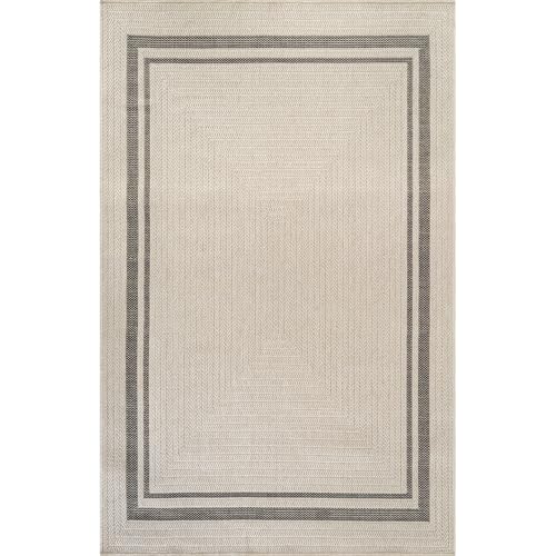 Beverly Rug Easy Jute Bordered Rug 6x9 Washable Durable Indoor Outdoor Area Rugs for Living Dining Room Patio Office Stain Resistant Non Shedding Casual Indoor Outside Carpet 6 x 9 Off-White - color: Bordered/Off-white-black, size: 6' x 9' (Rectangular)