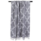 DII Modern Moroccan Cotton Blanket Throw with Fringe for Couch, Chair, Guest Room, Picnic, Camping, Beach, & Everyday Use, 50x60, Gray - color: Gray